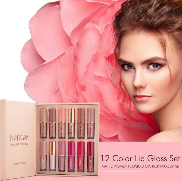 12 Colors Handaiyan Matte Liquid Lipstick Set waterproof