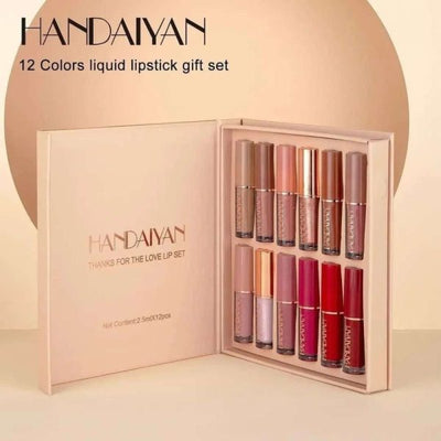 12 Colors Handaiyan Matte Liquid Lipstick Set waterproof