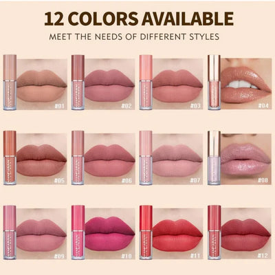 12 Colors Handaiyan Matte Liquid Lipstick Set waterproof