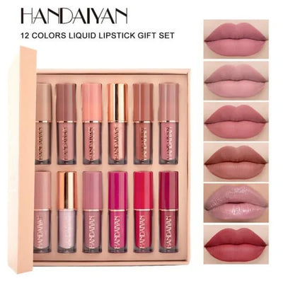 12 Colors Handaiyan Matte Liquid Lipstick Set waterproof