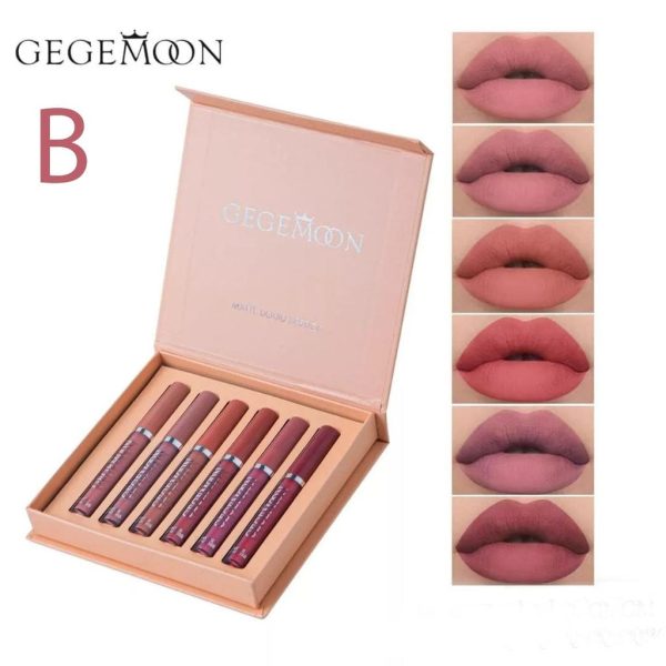 Gegemoon 6 Colors Long Lasting Velvet Lipsticks Waterproof