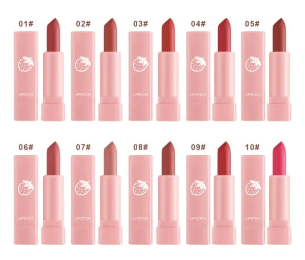 "Dragon Ranee 10-Piece Velvet Matte Pink Lipstick Set"