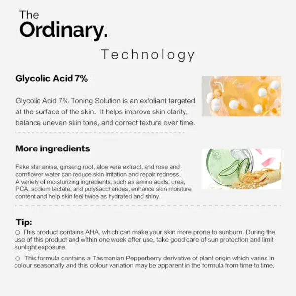 The Ordinary Glycolic Acid 7% Toning Solution – 240 Ml