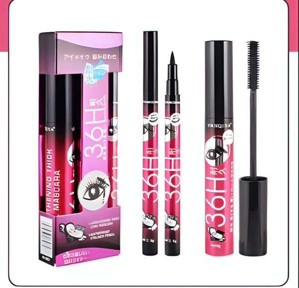 "Yanqina 2-in-1 Black Liquid Eyeliner & 3D Mascara Set"